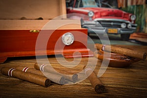 Cigars and humidor photo