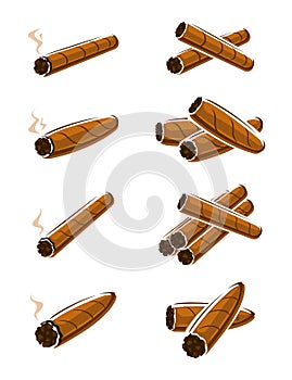 Cigars set. Vector photo