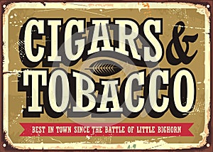 Cigars and tobacco vintage sign
