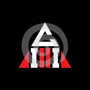 CII triangle letter logo design with triangle shape. CII triangle logo design monogram. CII triangle vector logo template with red