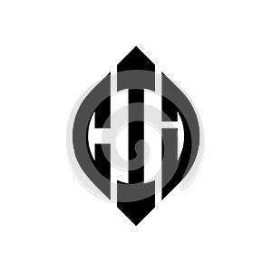 CIJ circle letter logo design with circle and ellipse shape. CIJ ellipse letters with typographic style. The three initials form a