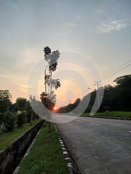 Cikarang, Indonesian - 24 July 2022: The sunset is very very beautiful