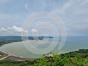 Ciletuh geopark landscape with sea view