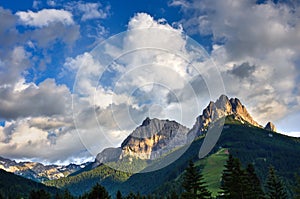 Cima 11 and Cima 12 mounts at sunset, Fassa Valley, Dolomites, Italy