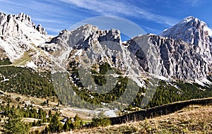 Cima Falzarego, Col de Bos, Rozes and Tofana di Rozes peaks in Dolomites