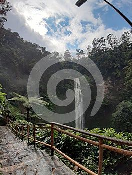 Cimahi waterfall in west java photo