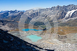 Cime Bianche Laghi seen from Plateau Rosa, Cervino mount group, Val D`Aosta, Italy, photo