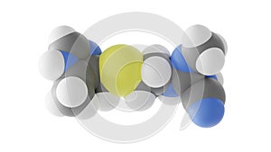 cimetidine molecule, histamine h2 receptor antagonist, molecular structure, isolated 3d model van der Waals