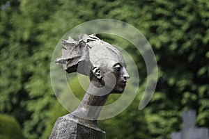 Cimitero Monumentale, historic cemetery in Milan, Italy: a tomb