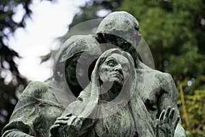 Cimitero Monumentale, historic cemetery in Milan, Italy: a tomb