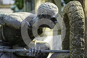 Cimitero Monumentale, historic cemetery in Milan, Italy: a tomb