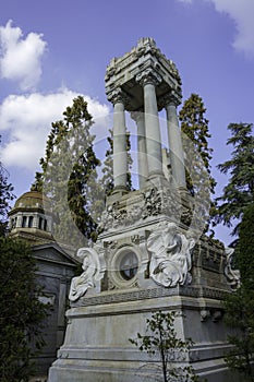 Cimitero Monumentale, historic cemetery in Milan, Italy: a tomb