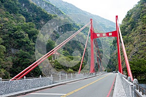 Cimu Bridge at Taroko National Park. a famous tourist spot in Xiulin, Hualien, Taiwan