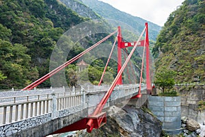 Cimu Bridge at Taroko National Park. a famous tourist spot in Xiulin, Hualien, Taiwan