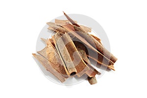 Cinammon sticks on white background - asian spice