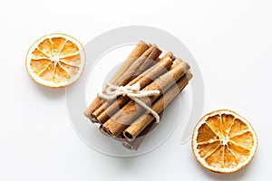 Cinanmon, star anise and orange slices photo