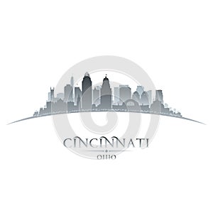 Cincinnati Ohio city silhouette white background photo