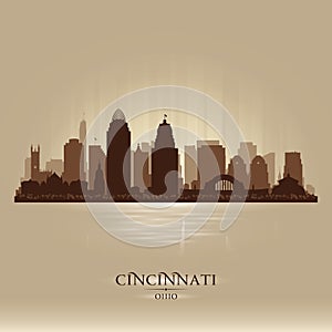 Cincinnati Ohio city skyline vector silhouette