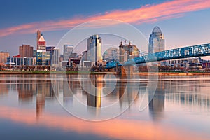 Cincinnati, Ohio, USA at spring sunrise.