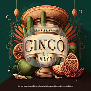 Cinco de mayo celebration poster ai generative photo