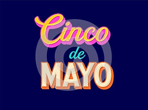 Cinco de Mayo colorful fun design. Mexican fiesta concept. Banner, poster in modern geometric style. Vector illustration