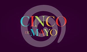 Cinco De Mayo colorful Text And Purpel Background Design