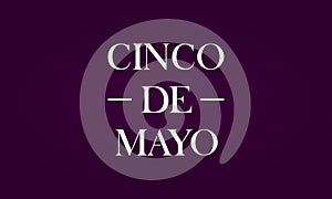 Cinco De Mayo colorful Text And Purpel Background Design