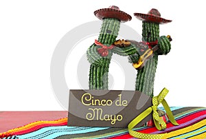 Cinco de Mayo concept with fun Mariachi Band Cactus players