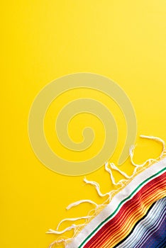 Cinco de Mayo event portrayal. Top view vertical photo capturing party must-haves photo