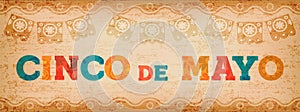 Cinco de mayo fun mexican typography web banner photo