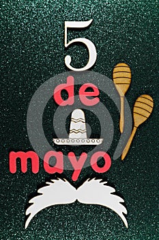 Cinco De Mayo Maracas With Moustache And Sombrero