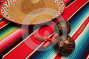 Cinco de Mayo Mexican Maracas fiesta serape poncho sombrero background photo