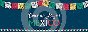 Cinco de Mayo paper flag banner for mexico holiday