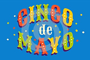 Cinco de mayo typographic poster in retro style.