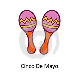 Cinco De Mayo vector Fill outline Icon Design illustration. Holiday Symbol on White background EPS 10 File