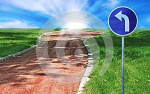 Cinder path in the field