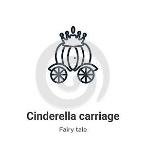 Cinderella carriage outline vector icon. Thin line black cinderella carriage icon, flat vector simple element illustration from