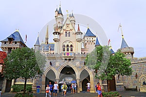 Sleeping beauty castle at disneyland hong kong