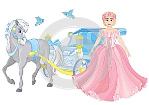 Cinderella and Fairytale blue carriage