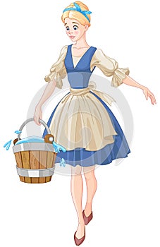 Cinderella Holds a Bucket