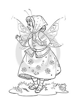 cinderella`s fairy godmother coloring page