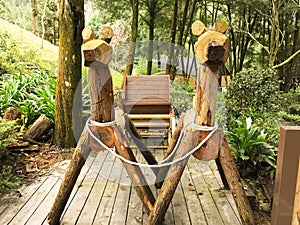 Cinderella's wooden donkey carriage, Lavender Cottage, Taichung, Taiwan