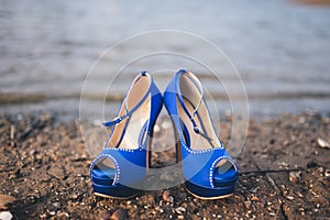 Cinderella shoes in blue photo