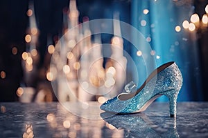 Cinderellas sparkling glass shoe