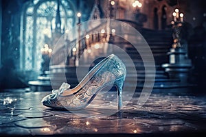 Cinderellas sparkling glass shoe