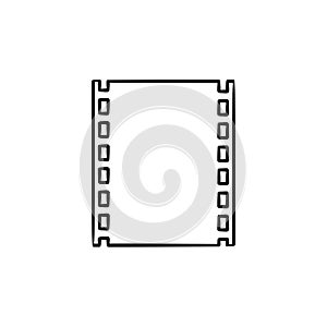 Cine-film strip hand drawn outline doodle icon.