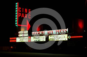 Cine park outside cinema in Canada during night time