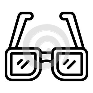 Cinema 3d glasses icon outline vector. Film education