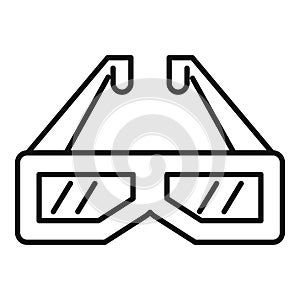 Cinema 3d glasses icon outline vector. Video film