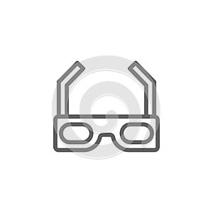 Cinema 3d vintage glasses icon. Element of theatre icon. Thin line icon for website design and development, app development.